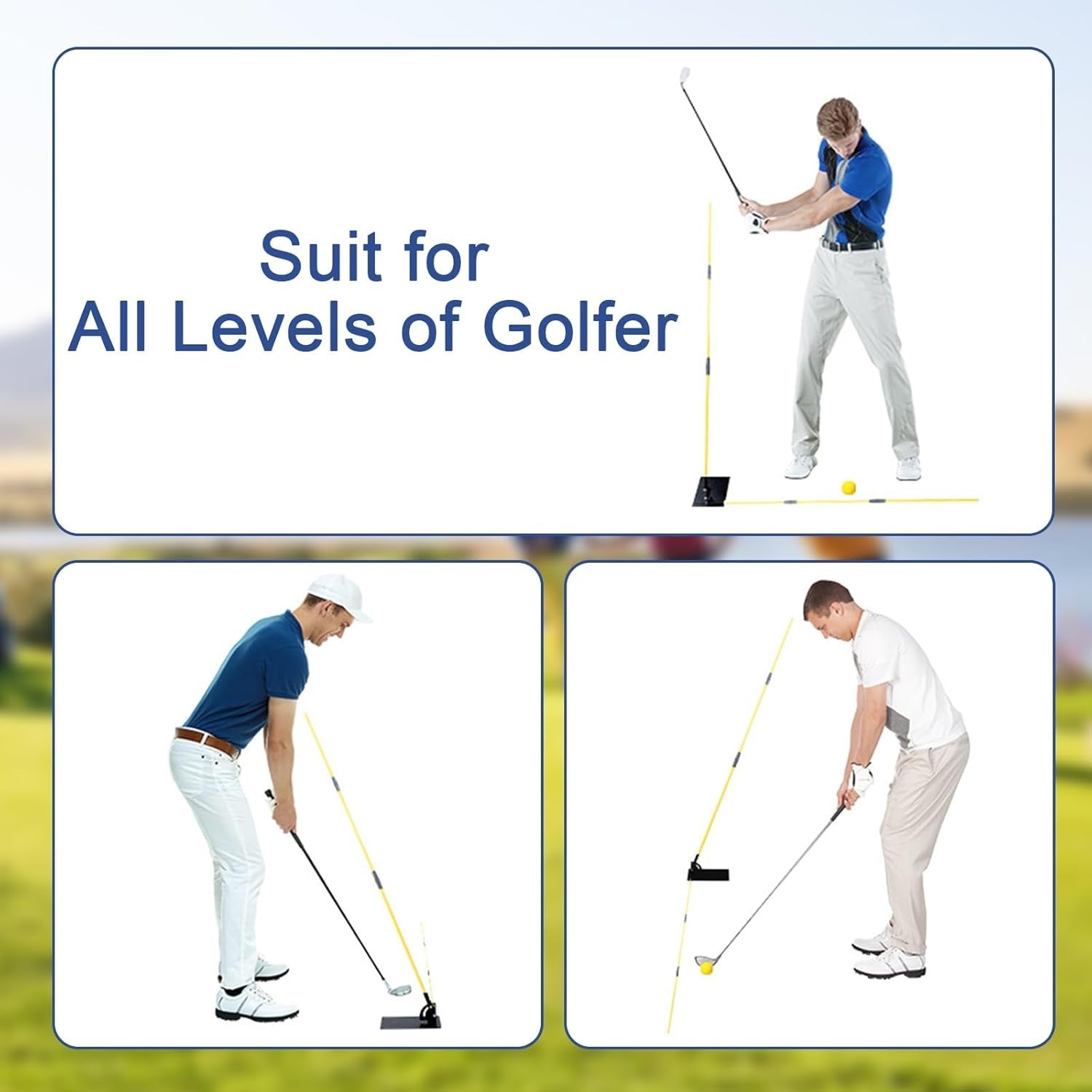 Adjustable Golf Alignment Stick Holder 2 Foldable Trainer