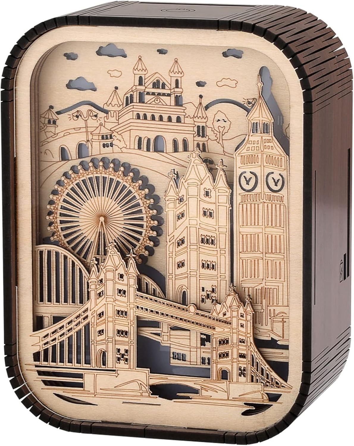 3D Wooden London Landmark Souvenir Light-Up Ornament Gift UK Travel Decor
