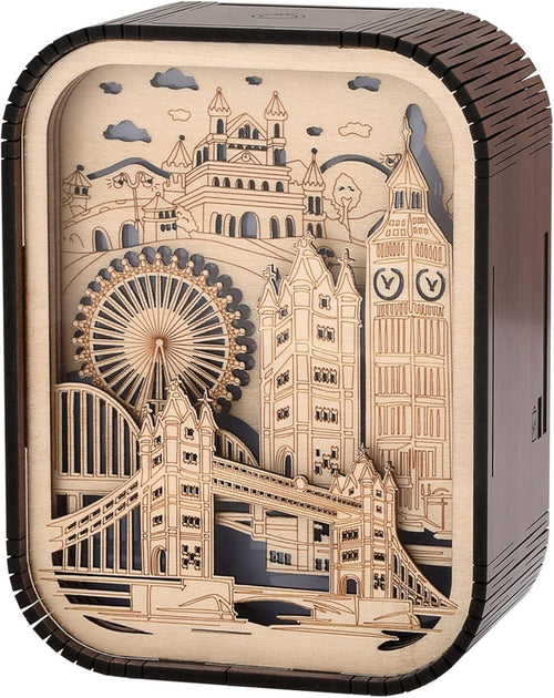 3D Wooden London Landmark Souvenir Light-Up Ornament Gift UK Travel Decor