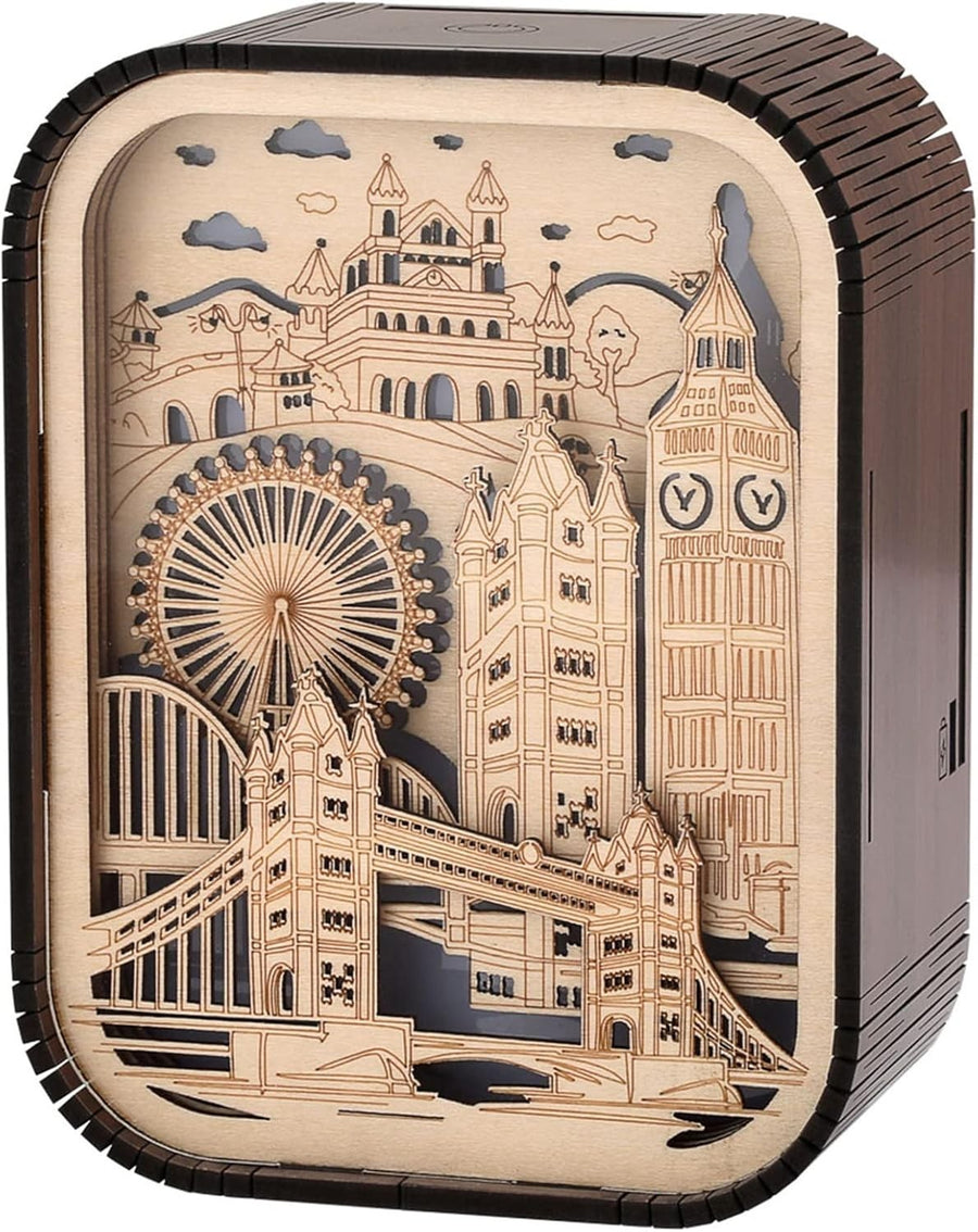 3D Wooden London Landmark Souvenir Light-Up Ornament Gift UK Travel Decor
