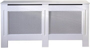 White Radiator Cover Cabinet Large | Modern MDF Wood | Diamond Slat Heater Cover