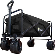 Black 150L Heavy Duty Folding Festival Trolley 330lbs Camping Beach Wagon Cart