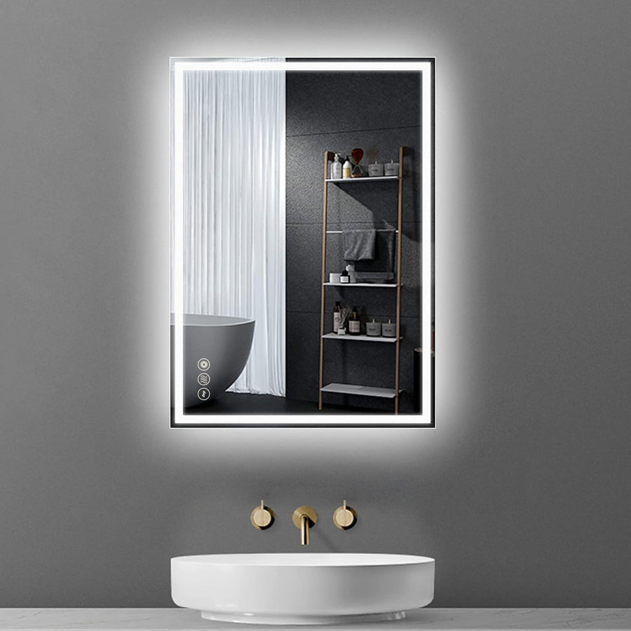 LED Bathroom Mirror 50x70cm Wall Mount Anti-Fog Light Up Demister IP44