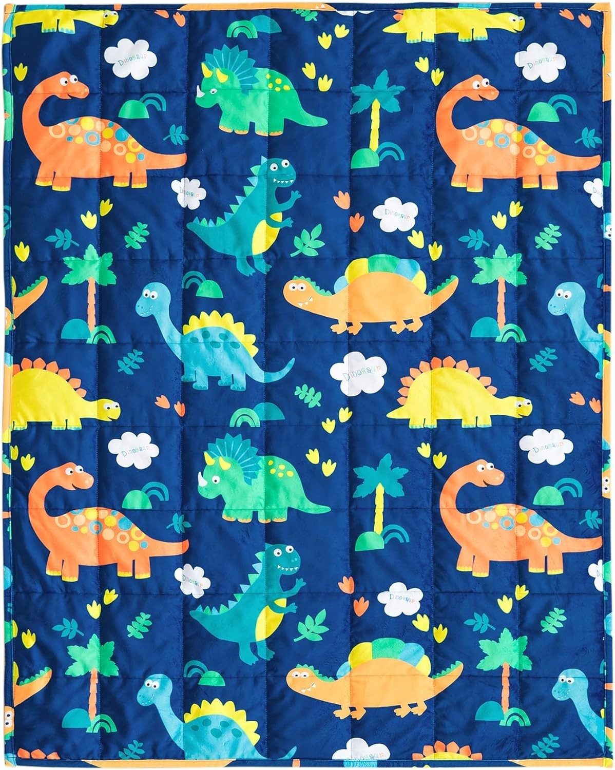Kids Weighted Blanket Blue Dinosaur 1.4kg 90x120cm Soft Calming Comfort