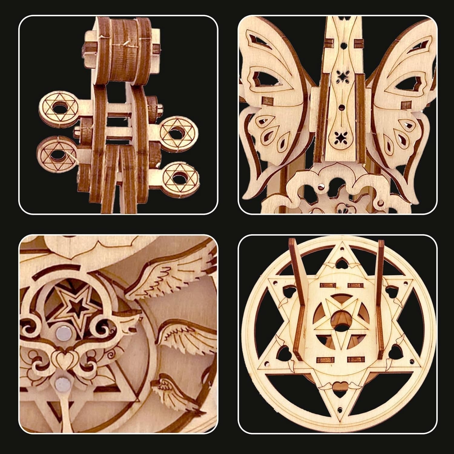 3D Wooden Cello Music Box Puzzle Kit – DIY Mechanical Craft, Educational Gift