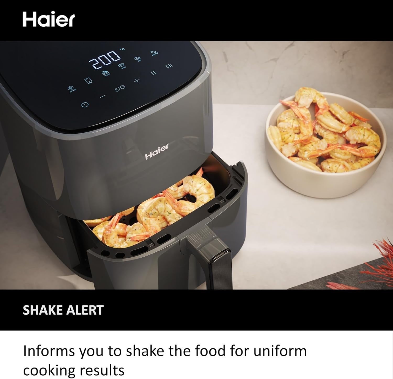 5L Digital Air Fryer 6in1 Bake Roast Grill Defrost Dehydrate 80-200°C