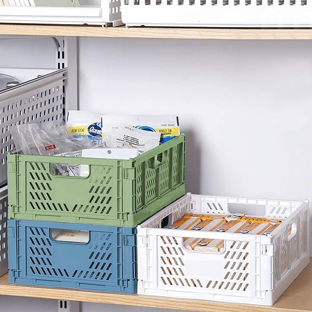 4x 13L Colorful Collapsible Storage Baskets 33.8x25.9x13cm