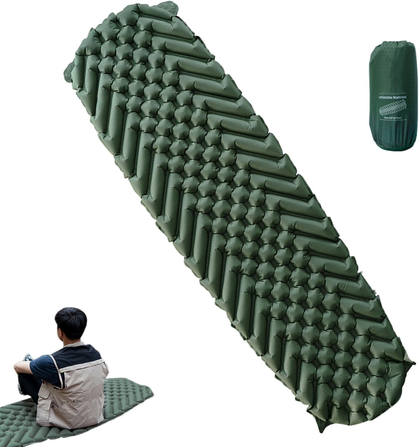 Inflatable Camping Air Mattress Foldable Bed Pad for Tent Car Beach