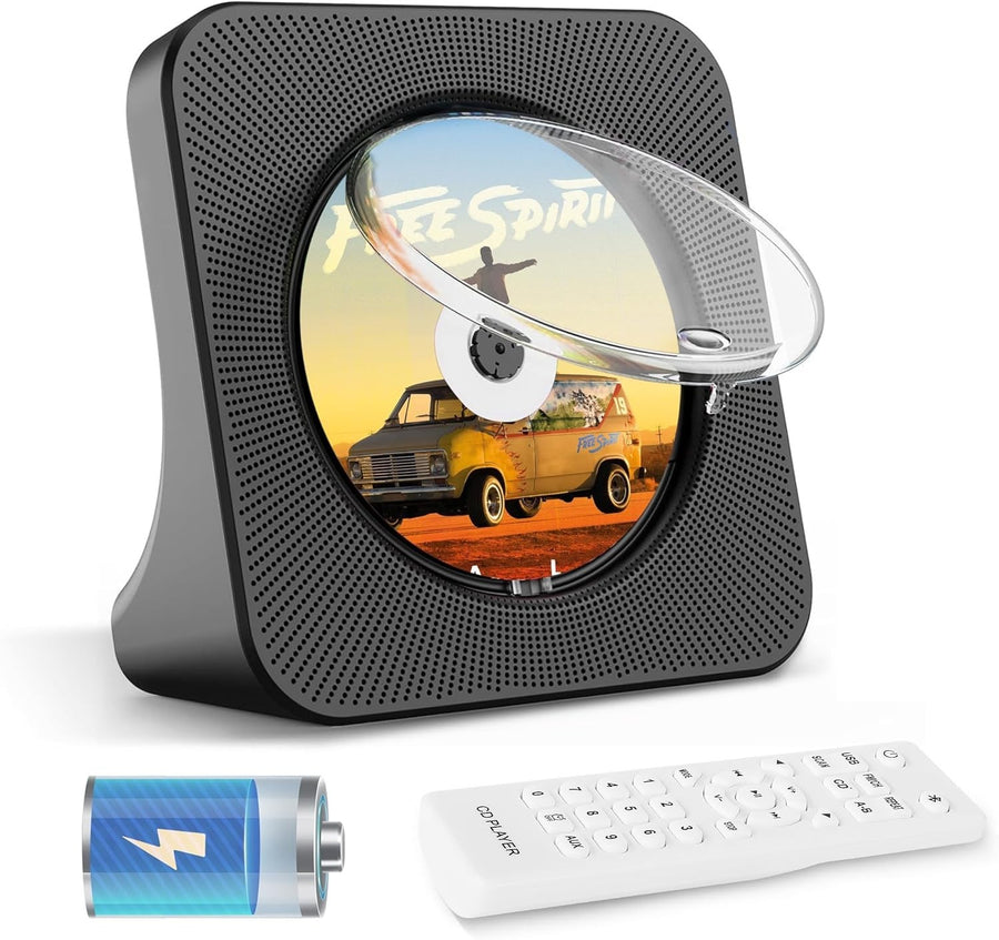 Portable Bluetooth CD Player FM Radio USB AUX Rechargeable 4000mAh