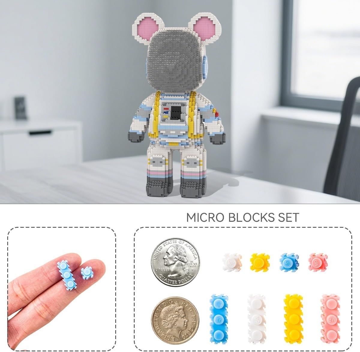 Astronaut Bear 5100PCS Micro Blocks Set Adult Gift Display Decor Toy