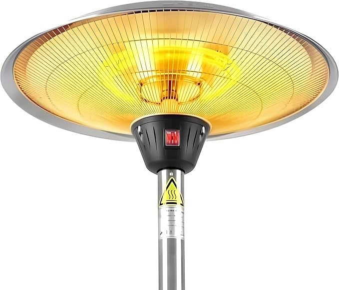 Outdoor Infrared Tabletop Heater 2.1kW Rattan Base IP44 Patio Light & Heat