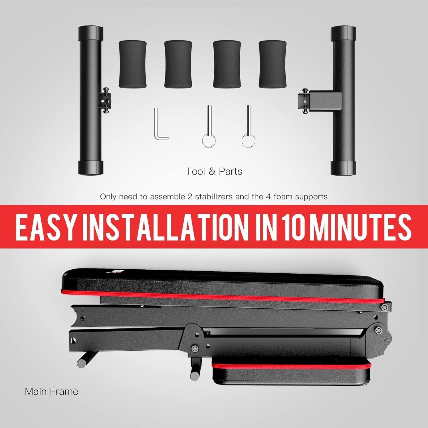 Adjustable Weight Bench Foldable Incline Decline 500lb Capacity Home Gym