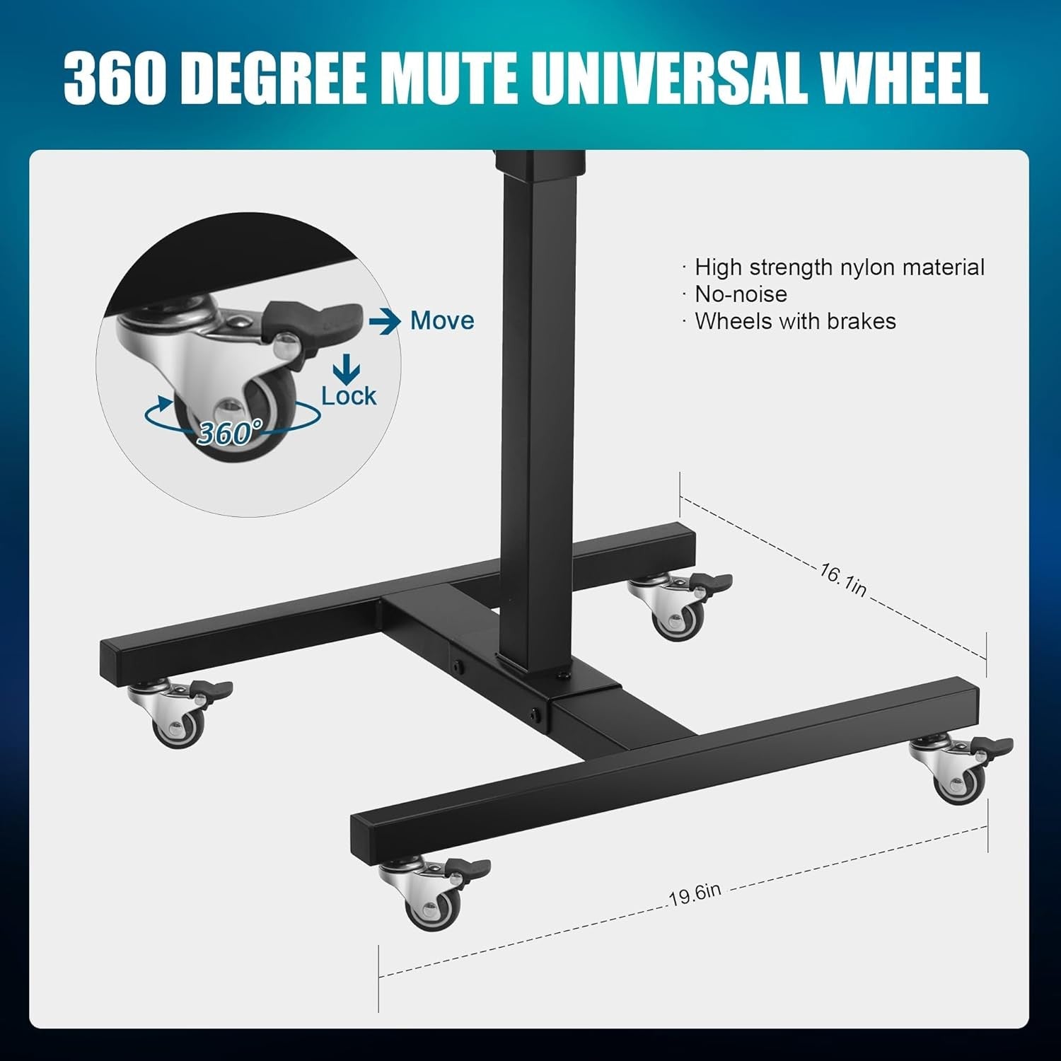Adjustable Tattoo Tray on Wheels Stainless Steel Rolling Workstation