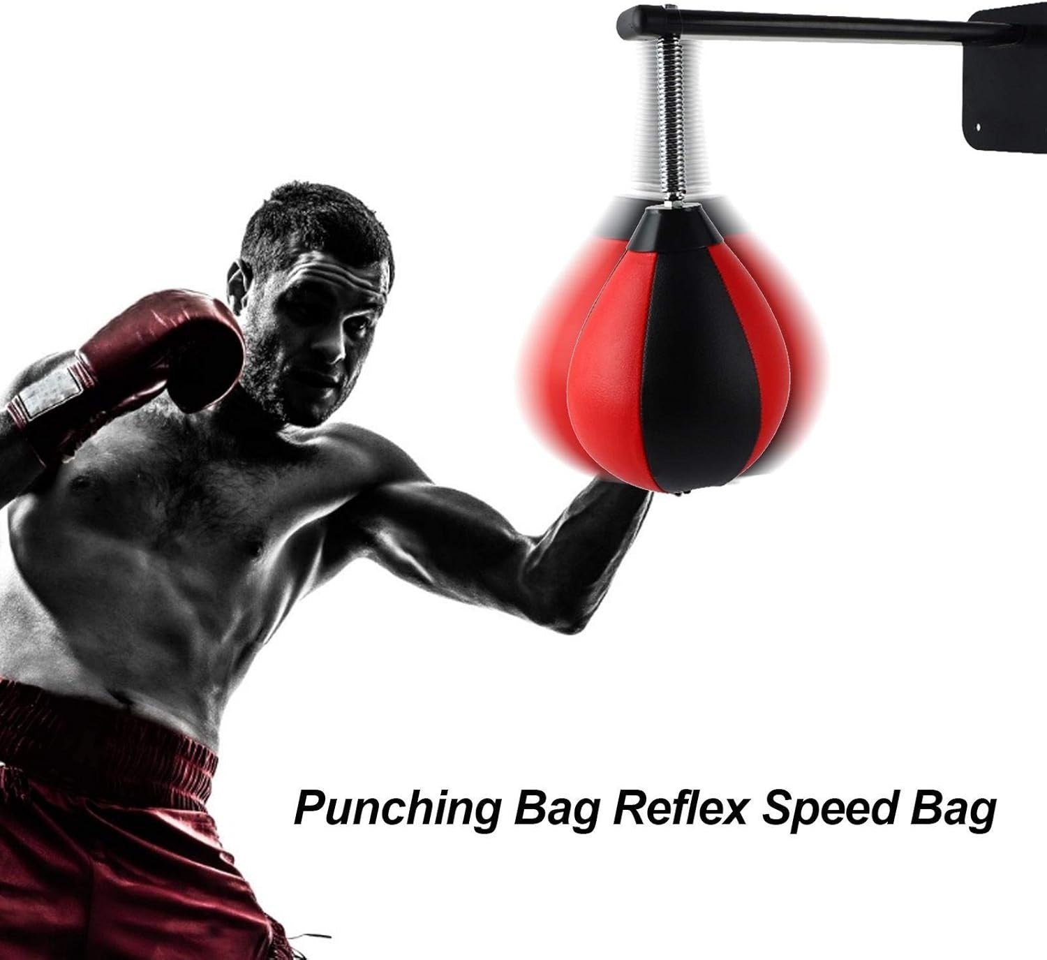 Hanging Speed Punch Ball Boxing Wall Mount PU Reflex Trainer