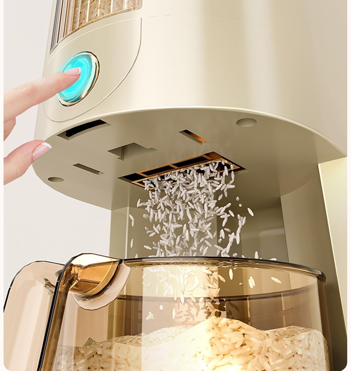5KG Rice Dispenser Press Storage Container Moisture Proof Grain Bin