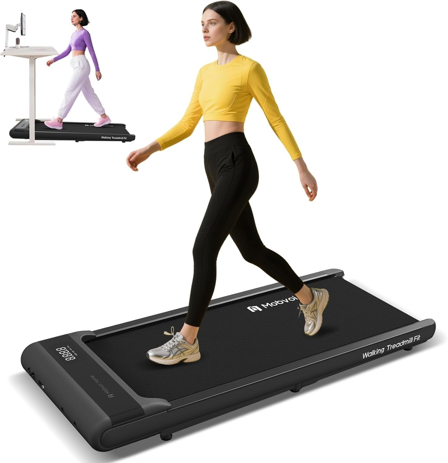 Compact Under Desk Treadmill 6KM/H AI Coaching LED Display Home Office