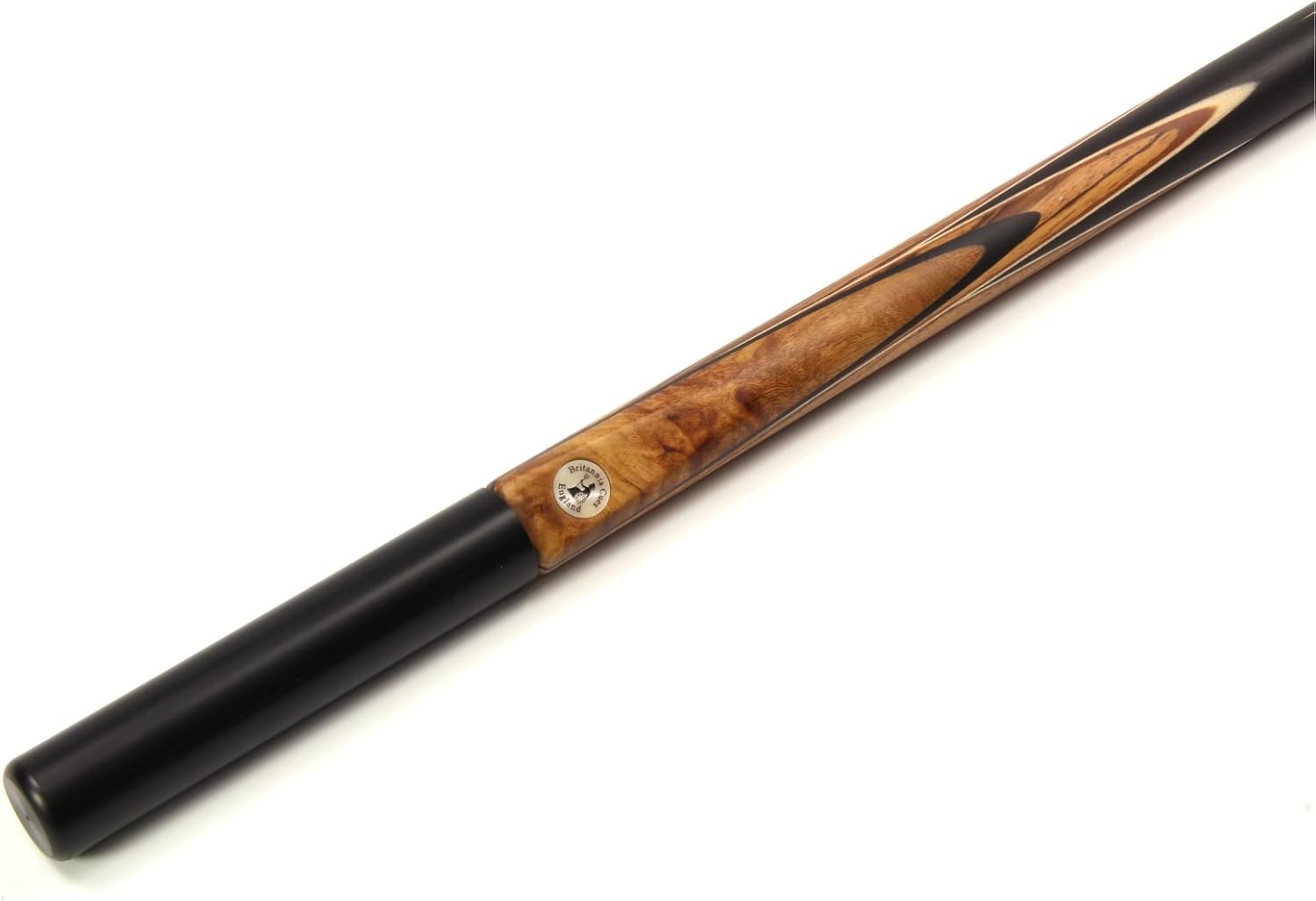 1pc English Pool Cue 7.5–8mm Tip Ash Shaft Ebony Butt + Mini Extension