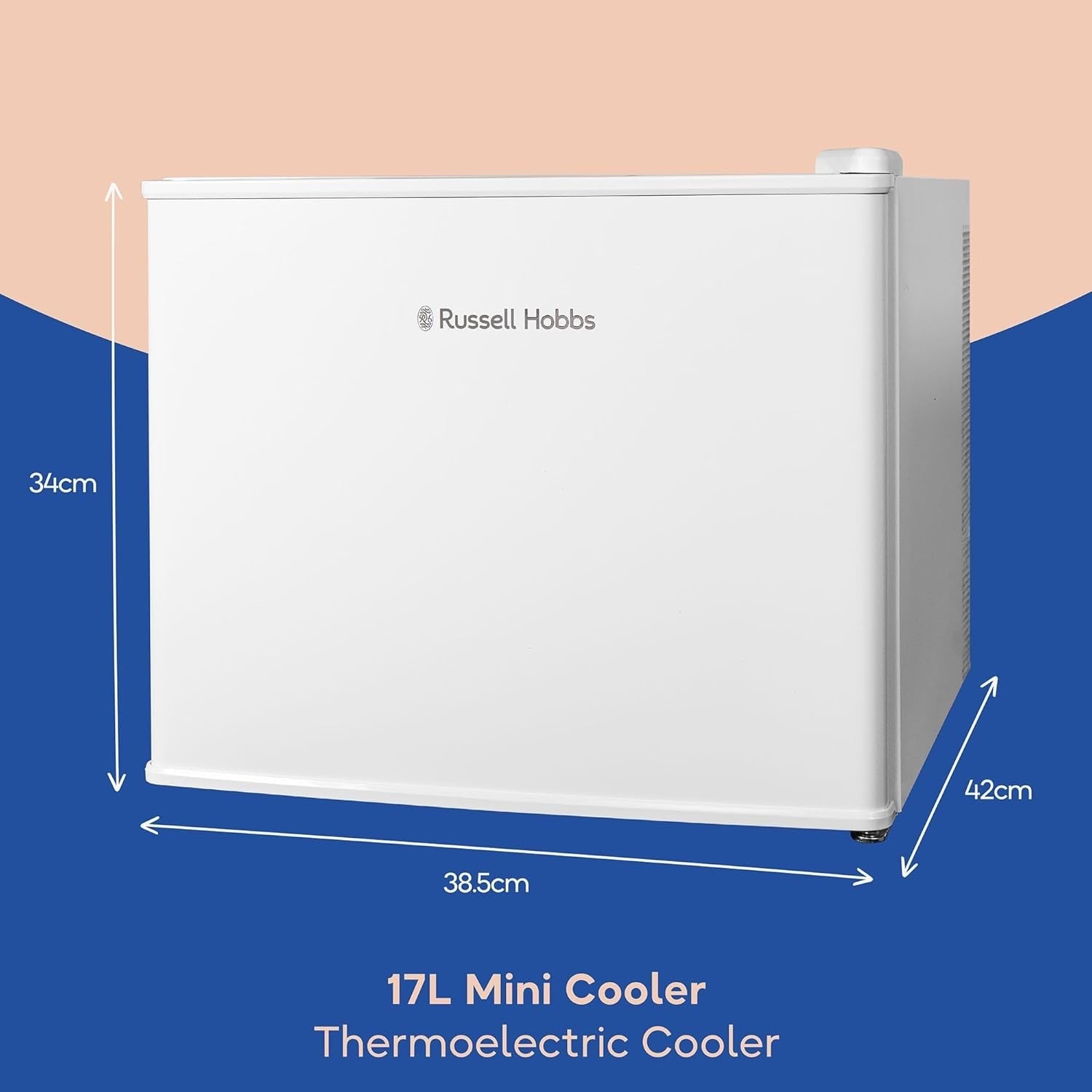 17L Mini Cooler Portable Thermoelectric Compact Fridge Manual Temp White