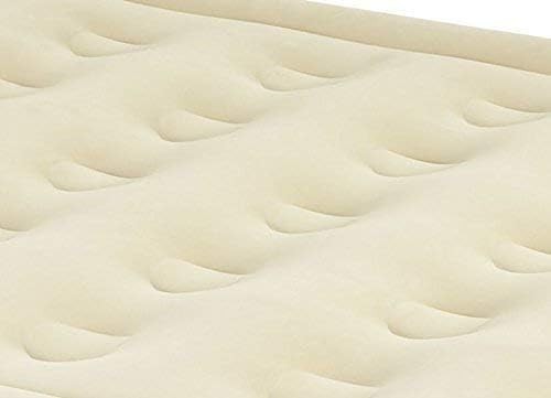 Double Inflatable Beig Air Bed Built-In Electric Pump High Raised Guest Mattress
