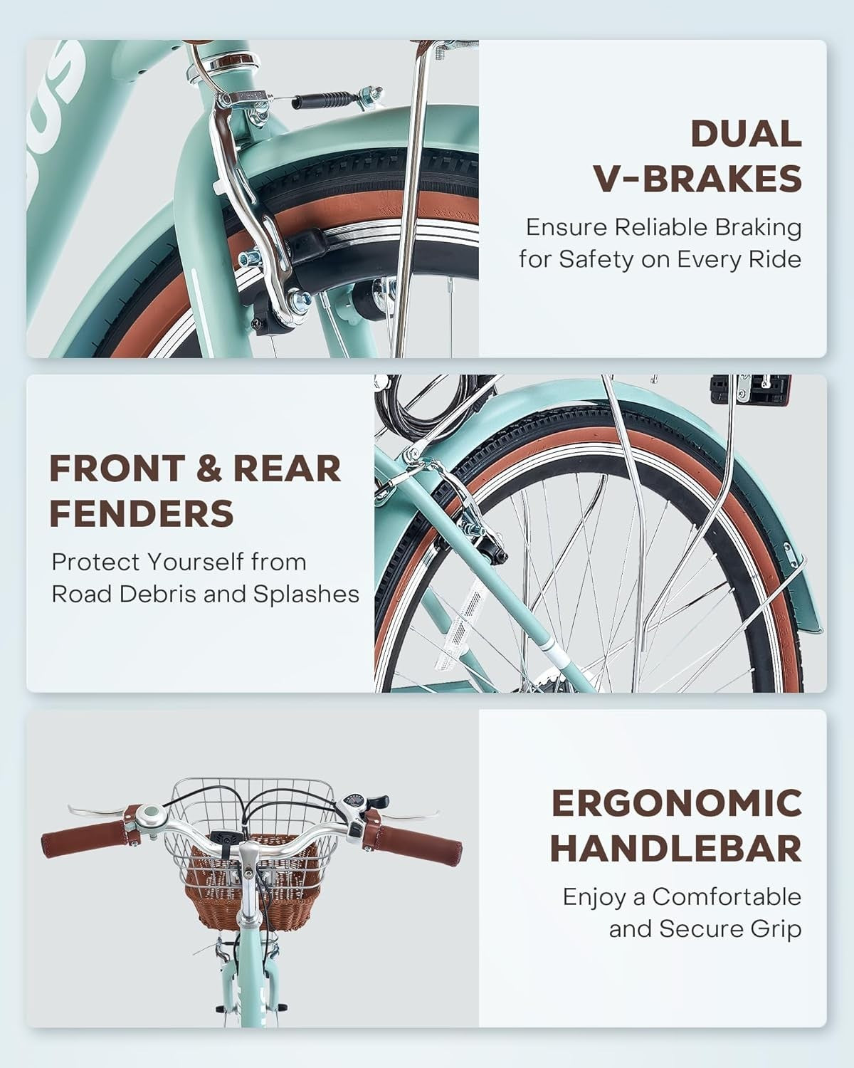 Women’s 24" Cruiser Bike 7-Speed Comfort Ride Step-Through Frame Basket