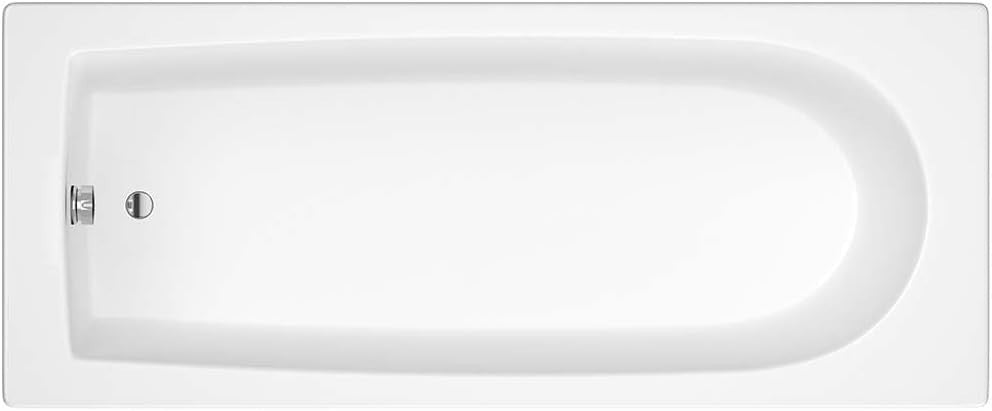 Modern White Gloss Single Ended Acrylic Bath 1600x700mm Curved Tub