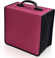 432 CD DVD Storage Case Organizer Binder Wallet Zipper Holder Red