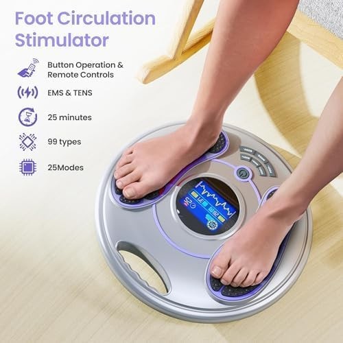 Cordless EMS & TENS Foot Massager for Pain Relief & Circulation Boost