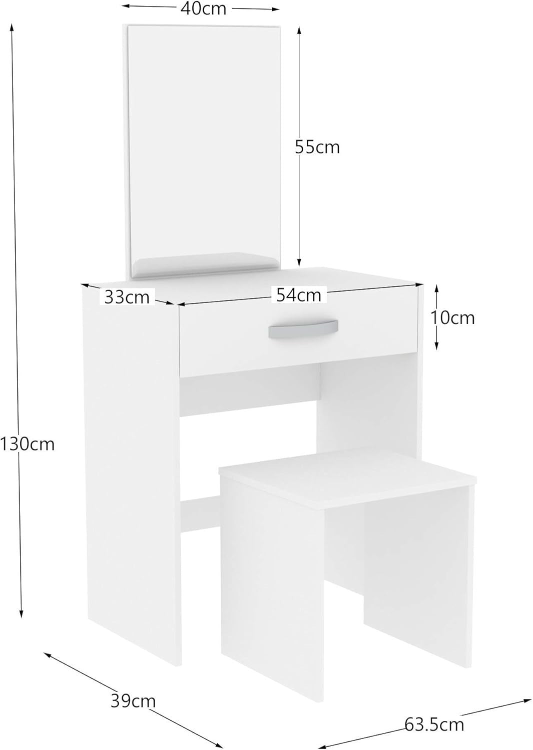 White Modern Tall Chest of Drawers Slim 1-Drawer Cabinet Storage Unit