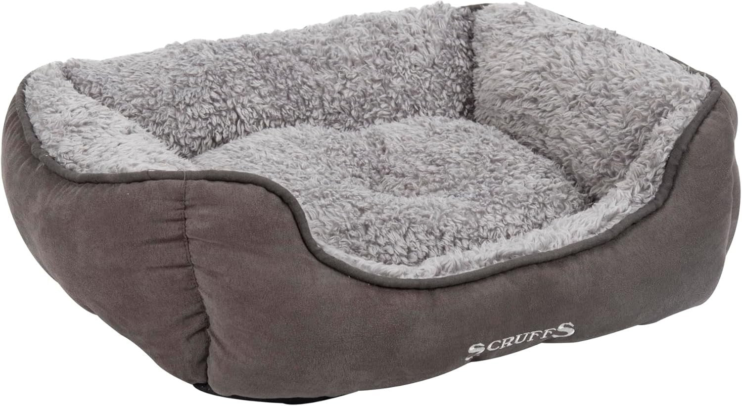 Small Dog Box Bed 50x40cm Grey Washable Non Slip