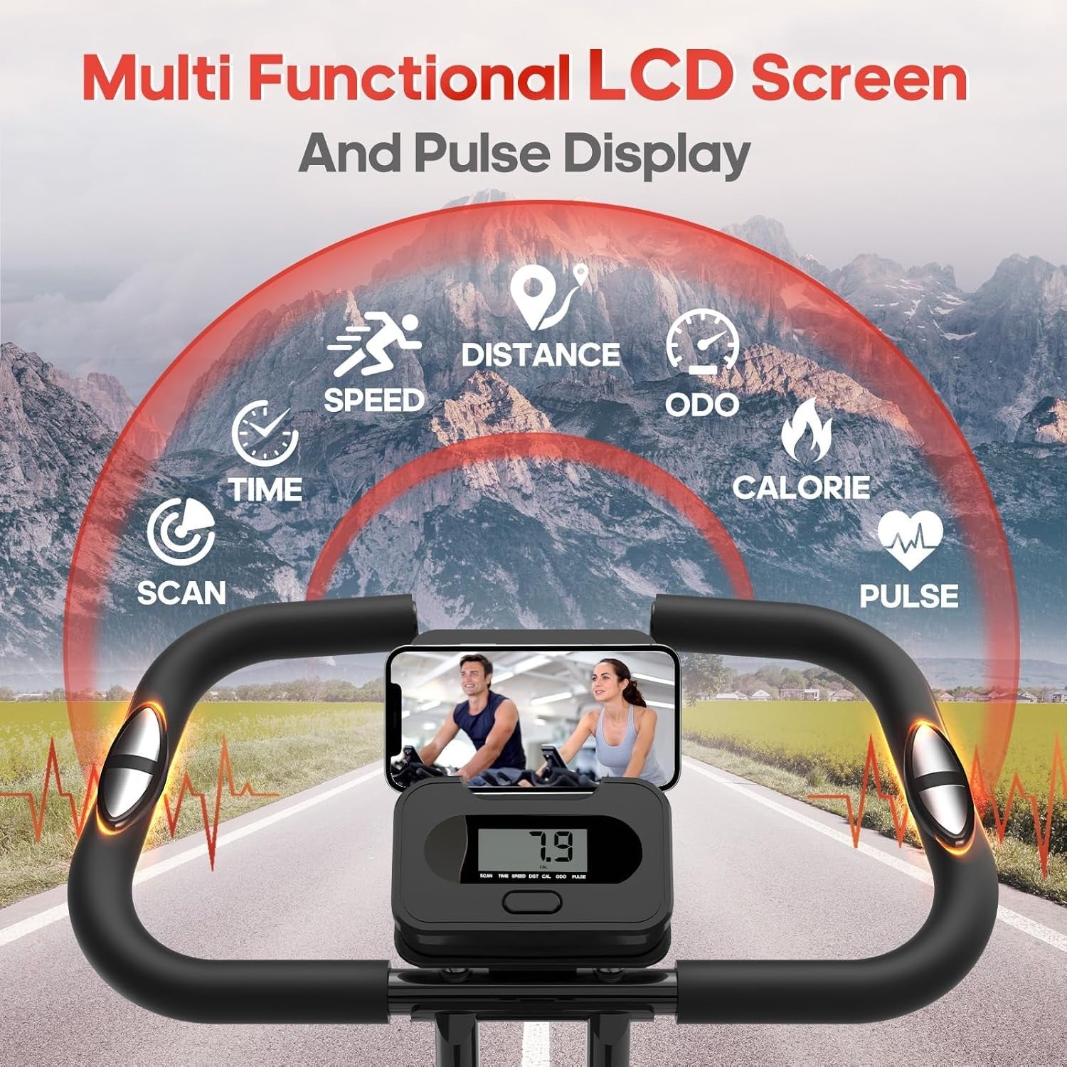 3-in-1 Folding Exercise Bike 16-Level Magnetic Resistance Quiet Home Cycle