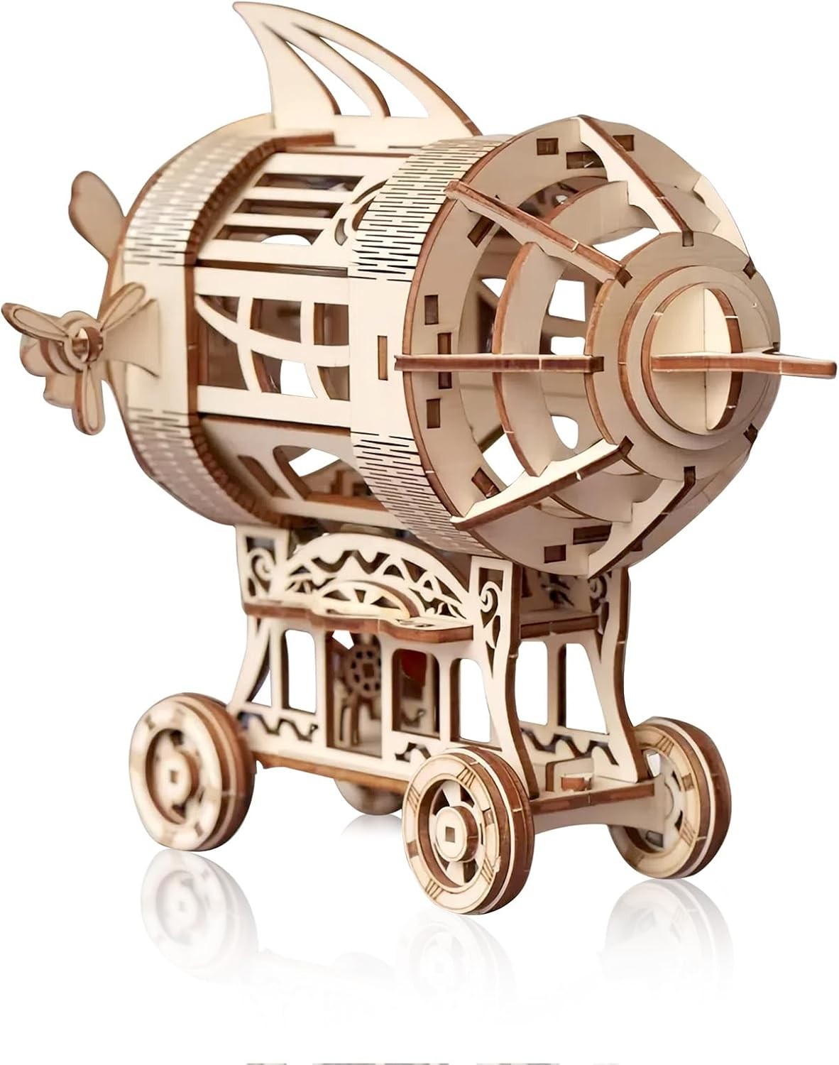 3D Wooden Airship Puzzle Model DIY Craft Kit for Adults - Creative Home Decor