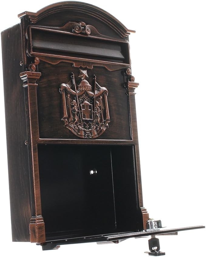 Wall Mounted Lockable Mailbox Secure Post Box Large Slot Weatherproof Steel