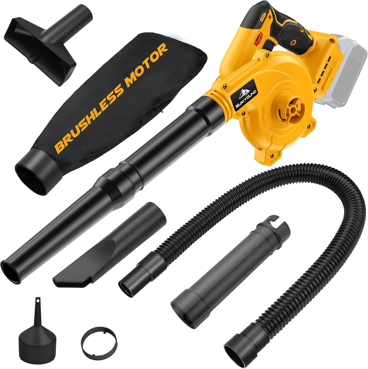 20V Cordless Leaf Blower Vacuum 2-in-1 Brushless 180MPH Variable Speed