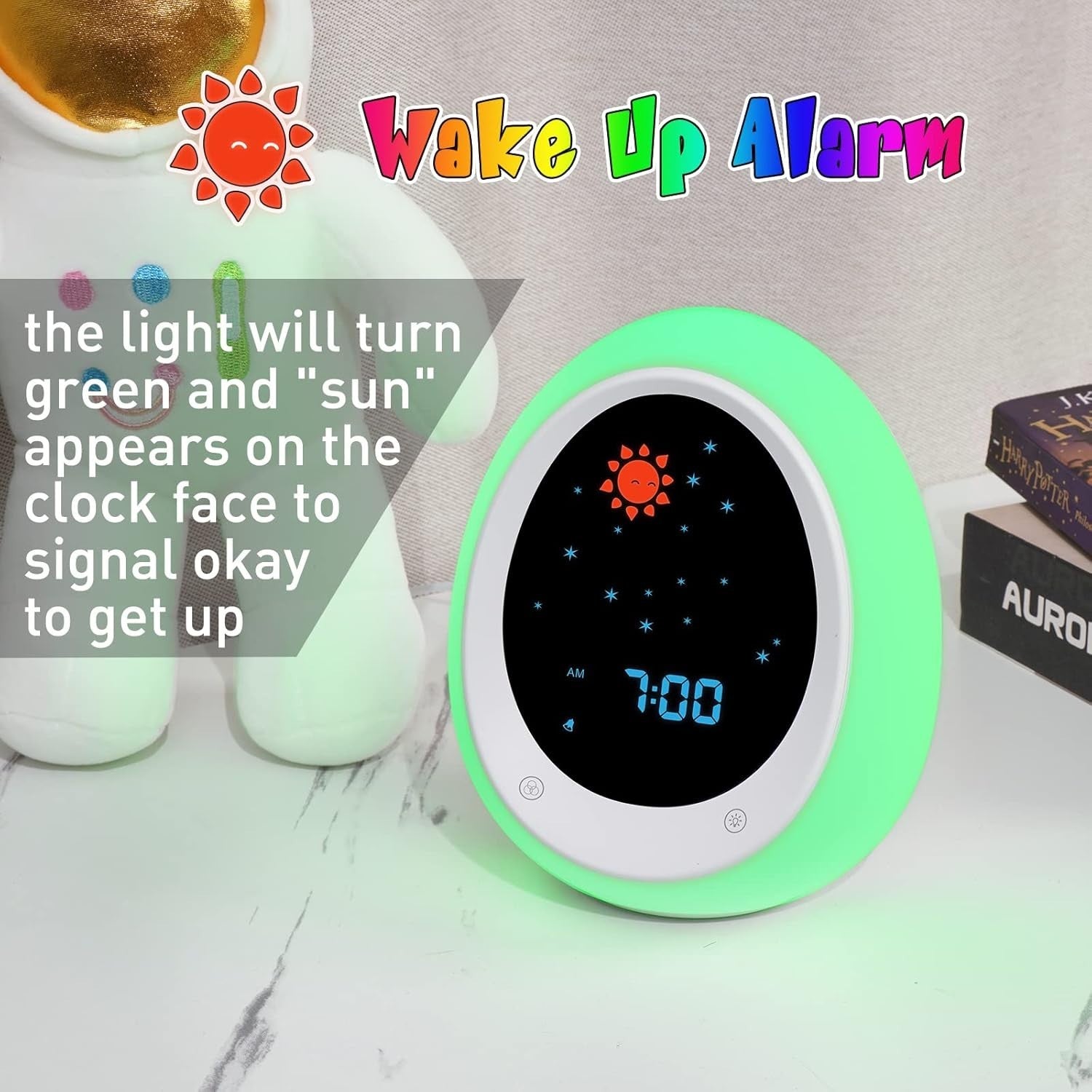 Kids Sleep Training Alarm Clock with Night Light & Sound Machine