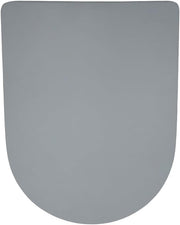 Grey D-Shaped Toilet Seat Quick Release Top & Bottom Fix 45x36cm