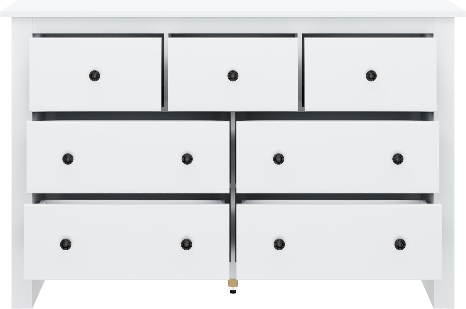 White 7 Drawer Chest Sideboard Cabinet for Bedroom, Living Room & Office