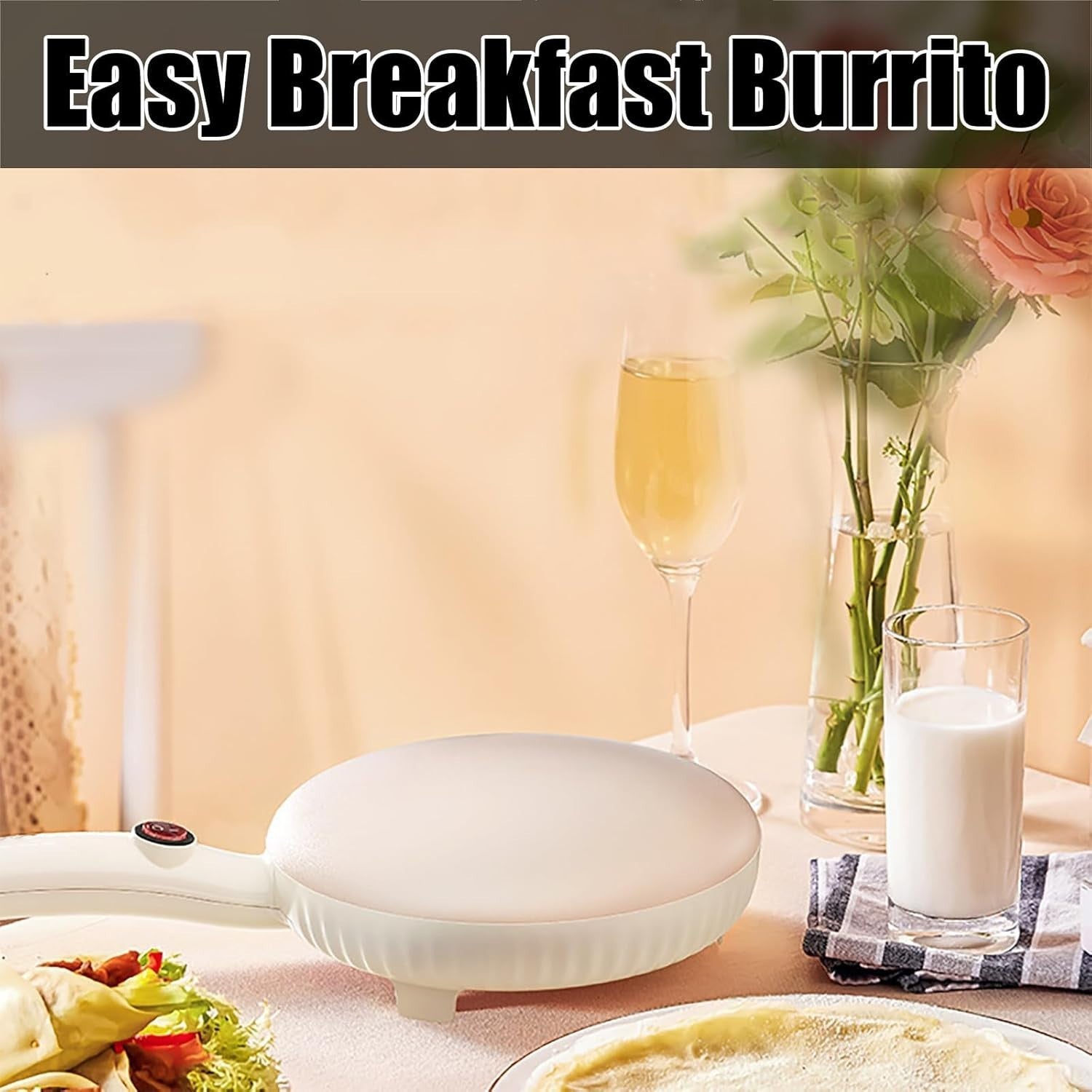 Electric Handheld Crepe Maker 600W Non-Stick Pancake Machine