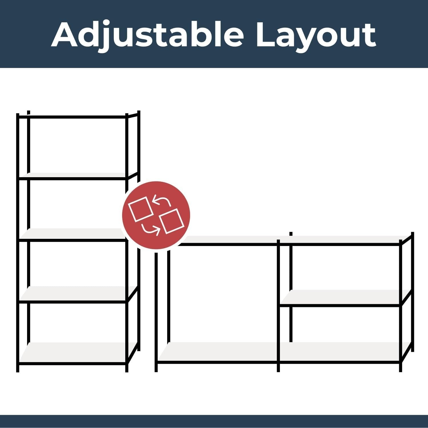 5-Tier Garage Shelf 180x40x90cm Adjustable Heavy-Duty Galvanised Steel