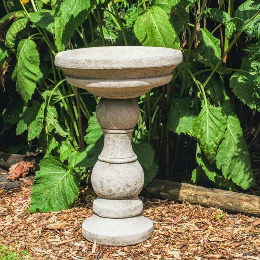 Stone Bird Bath Sculpture | Smooth Tear Drop Garden Ornament 106cm Tall