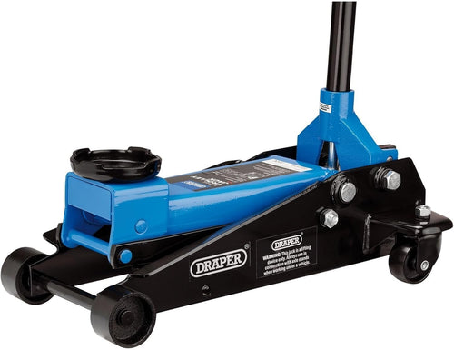 3 Ton Hydraulic Trolley Jack Blue Black Lightweight Car Lift Rear Swivel Castors