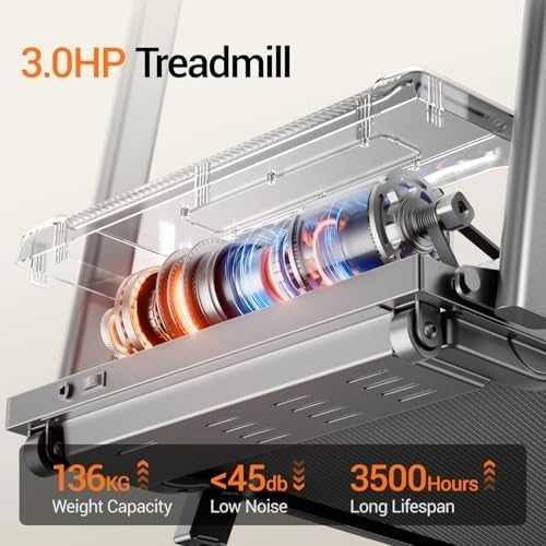 15% Incline 3-in-1 Foldable Treadmill 3HP Quiet Walking Pad 12KM/H Home Fitness
