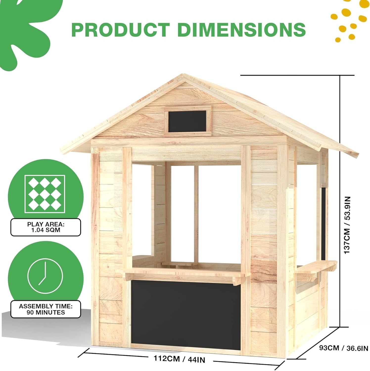 Wooden Kids Café Playhouse Market Stall Indoor Outdoor Shop