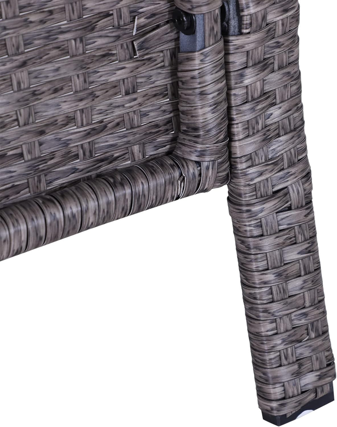 5pc Rattan Garden Furniture Set Outdoor Chairs Table Stools Cushions