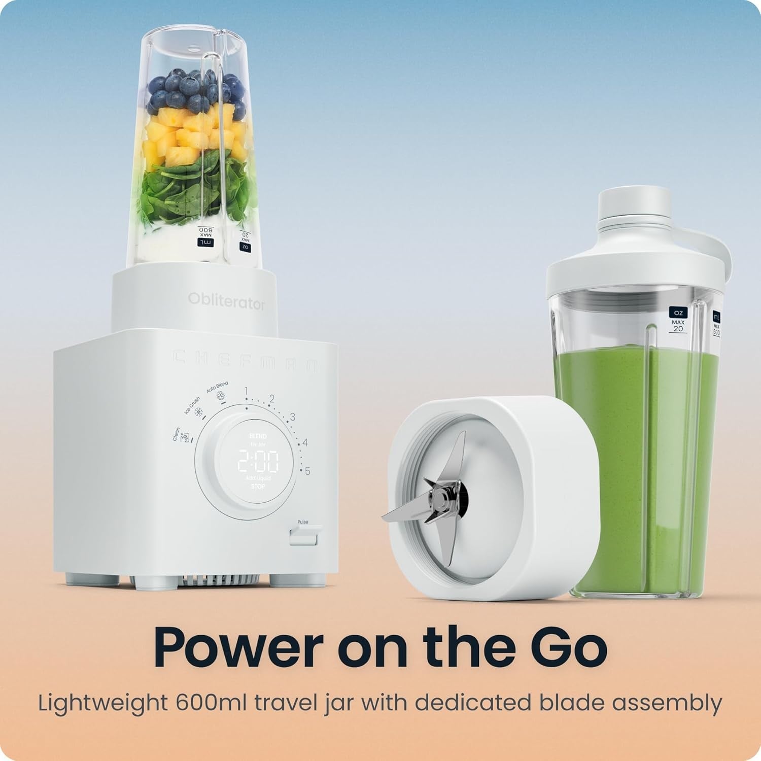 1380W Smoothie Blender Ice Crush Nut Frozen Fruit Auto Blend 1.2L