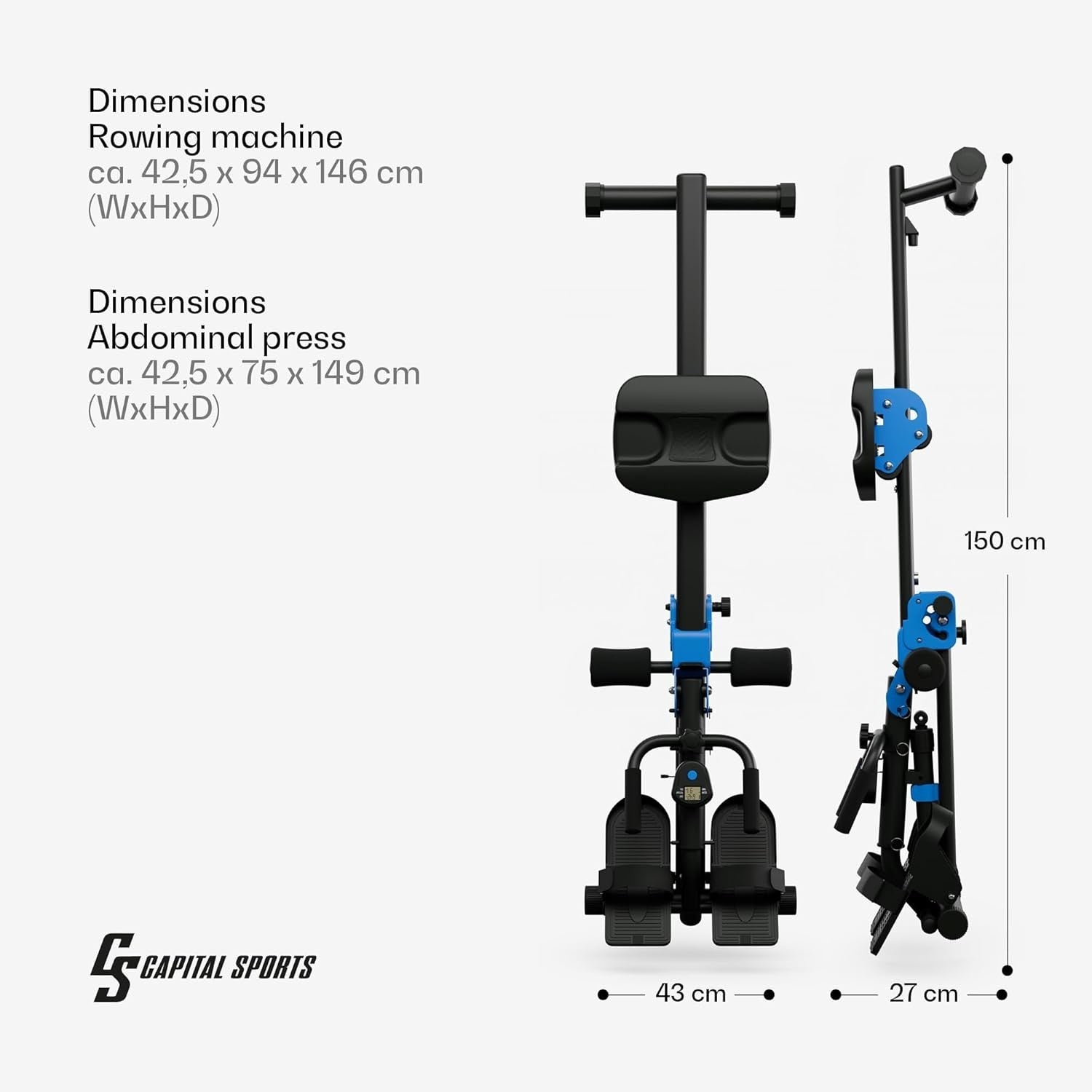 Foldable Magnetic Rowing Machine Quiet 8-Level Resistance LCD Home Rower