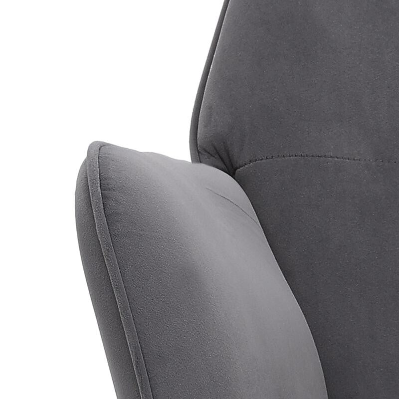 Grey Velvet Nursery Rocking Chair Ergonomic Padded Glider for Baby