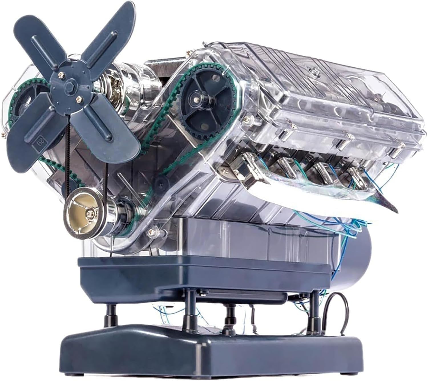 V8 Engine Model Kit LED Sound Base DIY Build STEM Educational Gift
