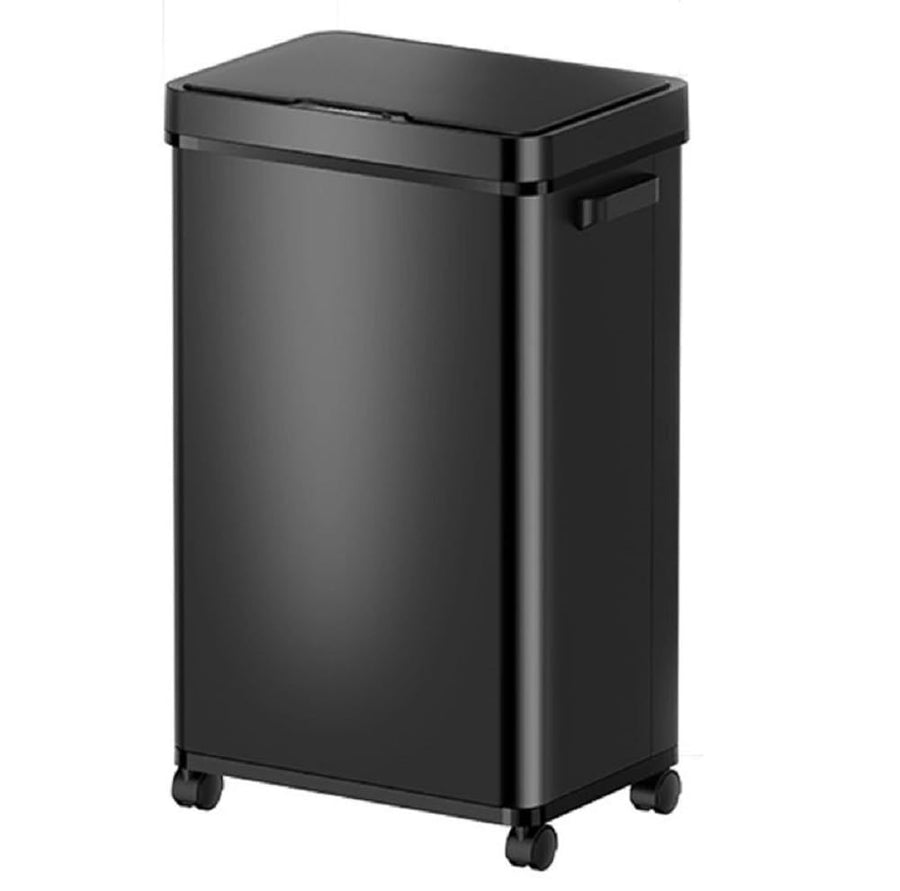 68L Touchless Kitchen Bin | Automatic Sensor Trash Can Black Steel