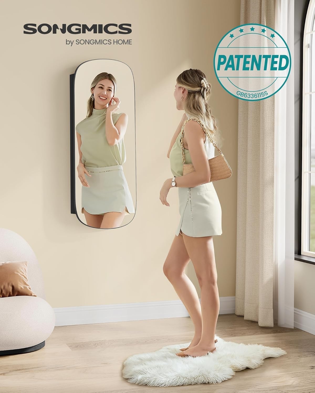 Black LED Wall Mounted Jewelry Cabinet Mirror Lockable Wide Storage