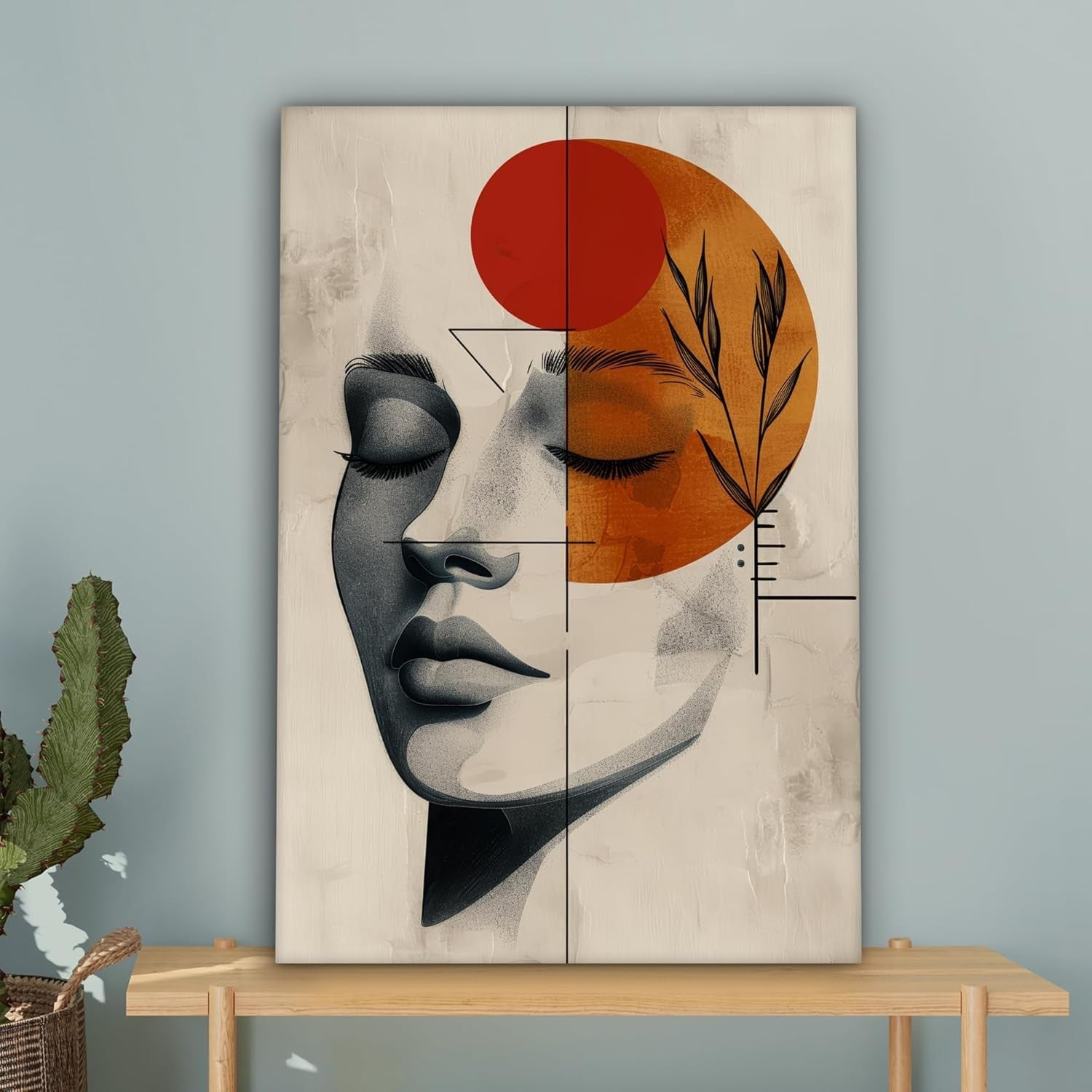 Abstract Woman Canvas Wall Art 40x60cm Framed Botanical Print